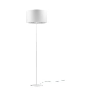 Lampadar cu detalii argintii Sotto Luce Mika, ⌀ 40 cm, alb
