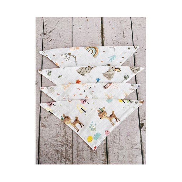 Bavete din muselină albă în set de 4 buc Mila - Lydia&Co-image-3