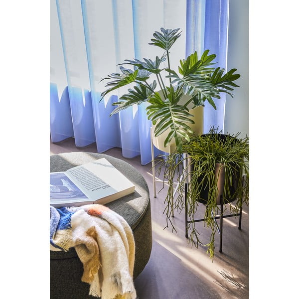 Set 2 ghivece din fier pe piedestal Hübsch Haggo, alb-image-1