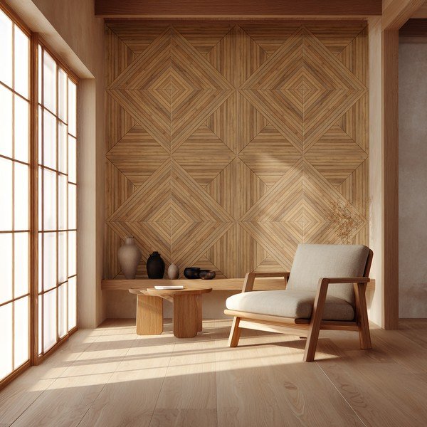 Panouri acustice 2 buc. din material textil 60x60 cm Light Timber II – Styler-image-1