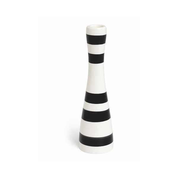 Sfeșnic din ceramică Kähler Design Omaggio, înălțime 24 cm, negru - alb