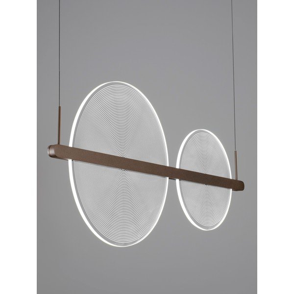 Lustră maro LED cu intensitate reglabilă din aluminiu cu abajur din sticlă acrilică Noah – Nova Luce-image-2