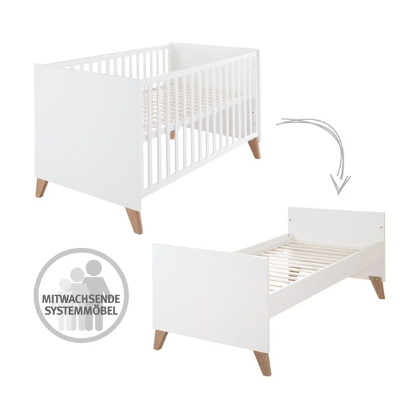 Pătuț alb/în culoare naturală 70x140 cm Ole – Roba-image-3