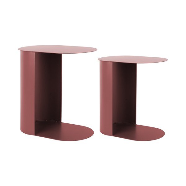 Măsuțe auxiliare 2 buc. din metal 30x45 cm Riqueza Oval – Leitmotiv