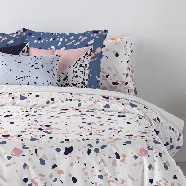 Față de pernă din bumbac Blanc Terrazzo, 60 x 60 cm-image-1