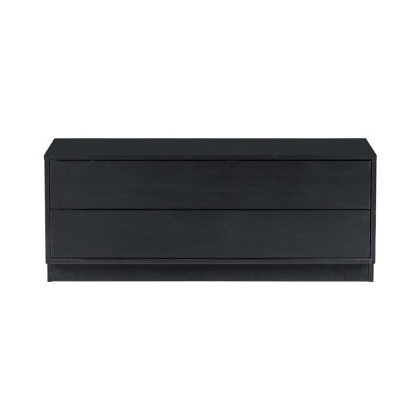 Masă TV modulară neagră din lemn masiv de pin 100x40 cm Finca – WOOOD