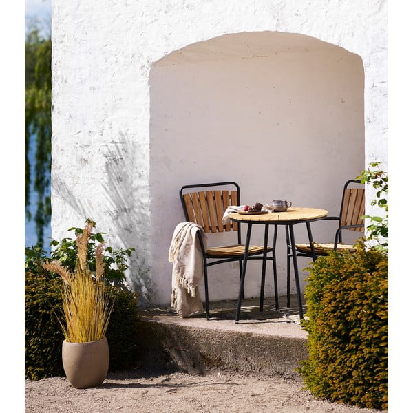 Masă  de grădină rotundă din lemn de tec ø 70 cm Cleveland – House Nordic-image-1