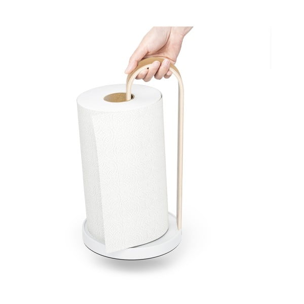 Suport vertical pentru prosoape de bucătărie din hârtie alb din lemn ø 17 cm Bellwood – Umbra-image-3