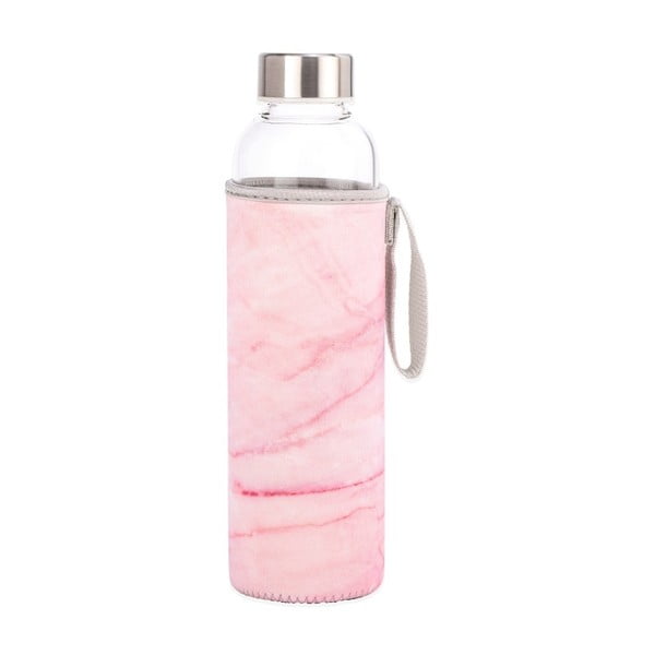 Sticlă pentru apă cu husă roz Kikkerland Snake, 600 ml
