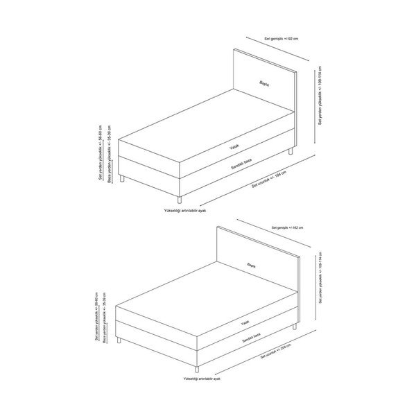 Pat gri antracit tapițat cu spațiu de depozitare cu somieră 120x200 cm Vitalia – Kalune Design-image-3