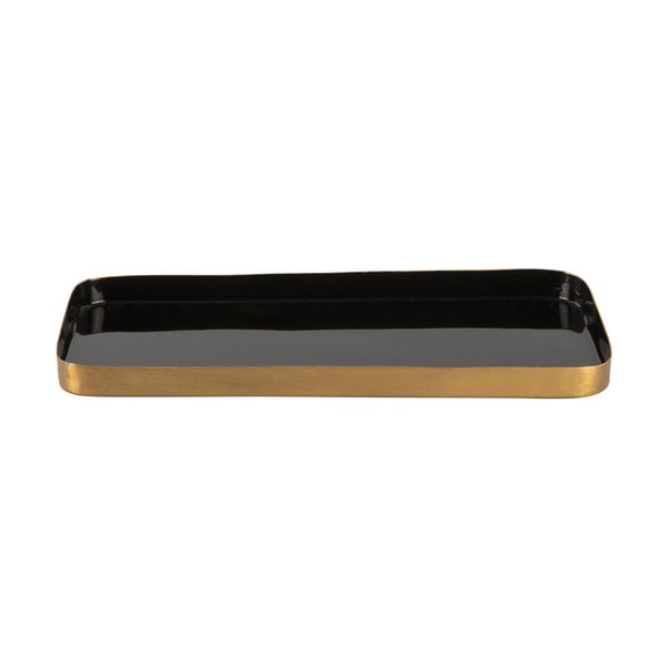 Tavă servire din metal PT LIVING Festive, 13 x 25 cm, negru-auriu