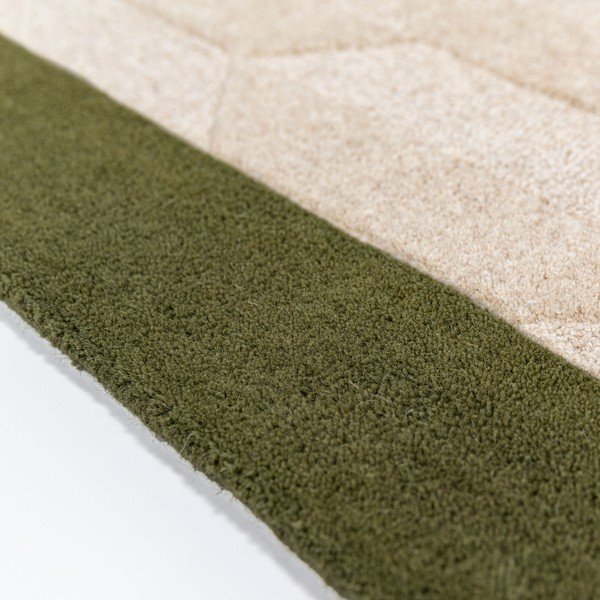 Covor tip traversă verde/în culoare naturală țesut manual din lână 60x230 cm Apex Border Wool – Flair Rugs-image-2