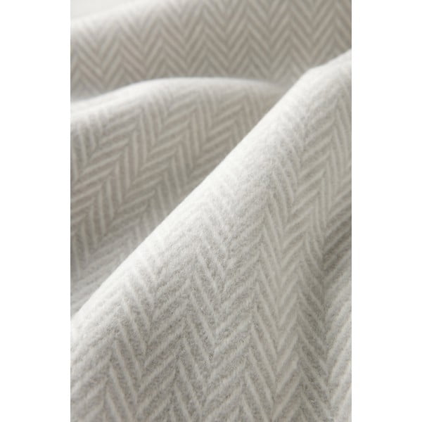 Pled din amestec de bumbac Euromant Skyline, 140 x 180 cm, gri deschis-image-3