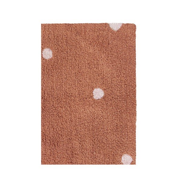 Covor pentru copii cărămiziu lavabil/țesut manual din bumbac 100x150 cm Mini Dot Chestnut – Lorena Canals-image-3