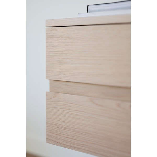 Comodă în culoare naturală joasă cu aspect de lemn de stejar 160x75 cm Moresby – Rowico-image-1