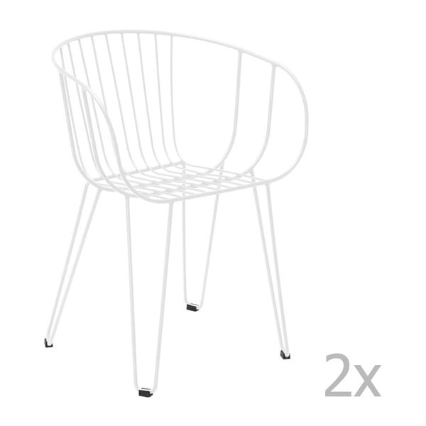 Set 2 scaune de grădină Isimar Olivo, alb