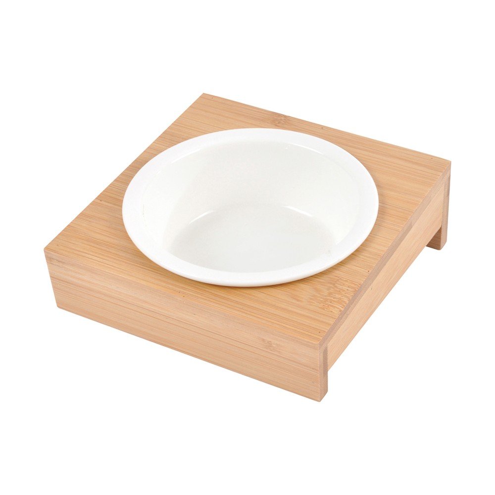 Bol cu suport pentru câini din bambus ø 12 cm – Love Story