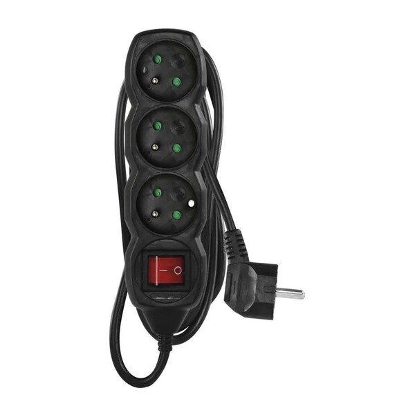 Prelungitor cu 3 prize EMOS, 3 m, negru-image-3