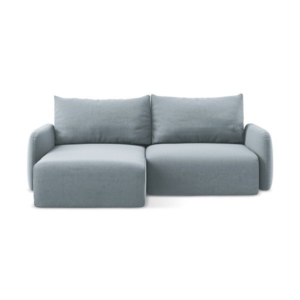 Colțar albastru extensibil/cu spațiu de depozitare cu tapițerie din catifea (cu colț pe partea stângă/cu șezlong) Kalena – Makamii