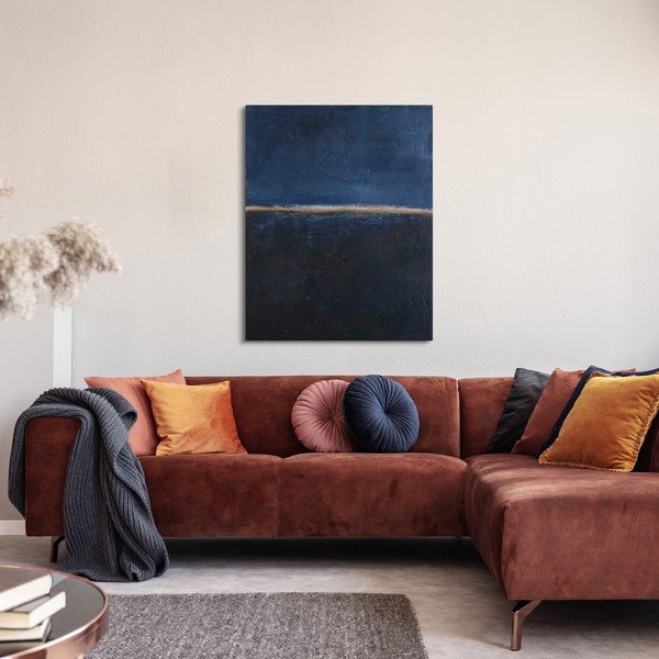 Tablou pictat manual 78x98 cm Edge Blue   – Malerifabrikken-image-1