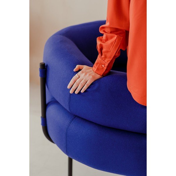 Fotoliu albastru cu tapițerie din lână Ubi – noo.ma-image-4