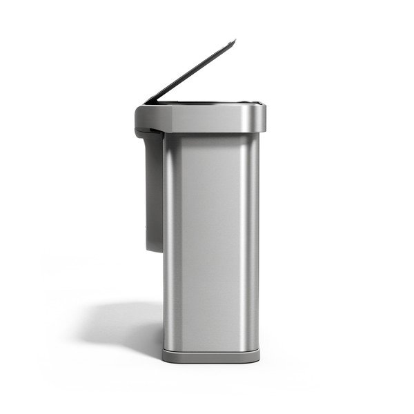 Coș de gunoi argintiu pentru reciclare/cu senzori de deschidere 34+24 l din oțel Dual Sensor – simplehuman-image-4