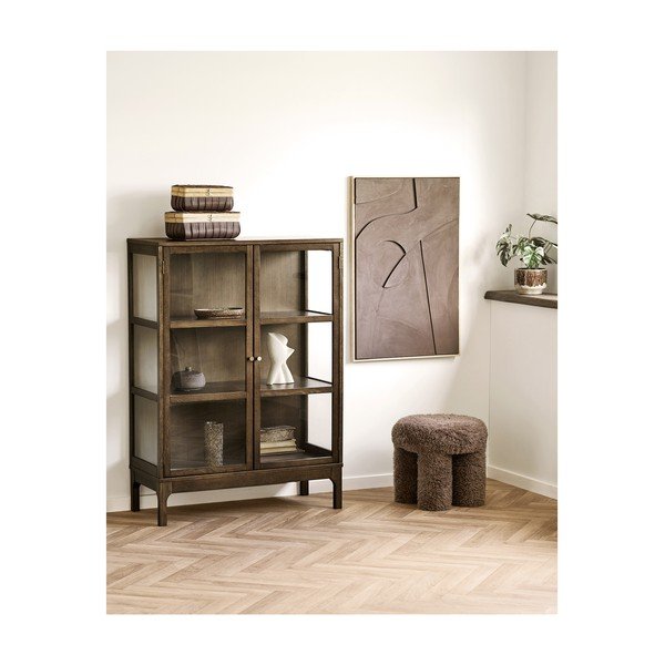 Scaun tip taburet maro tapițat Gisborne – House Nordic-image-1