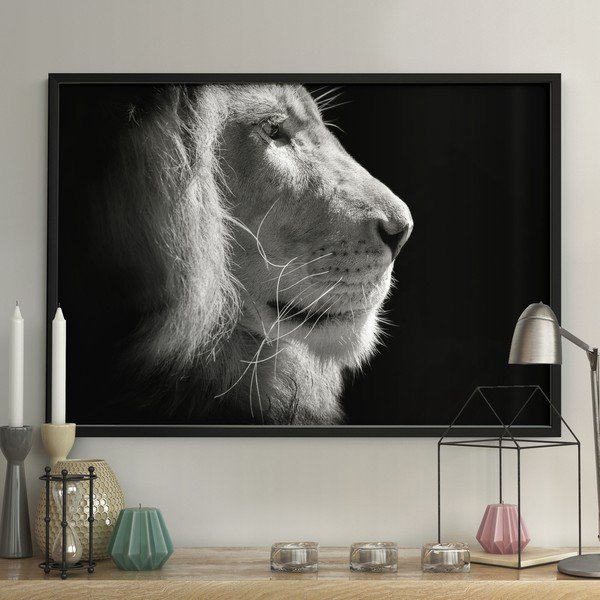 Poster DecoKing Lion King, 50 x 40 cm, negru - alb-image-1