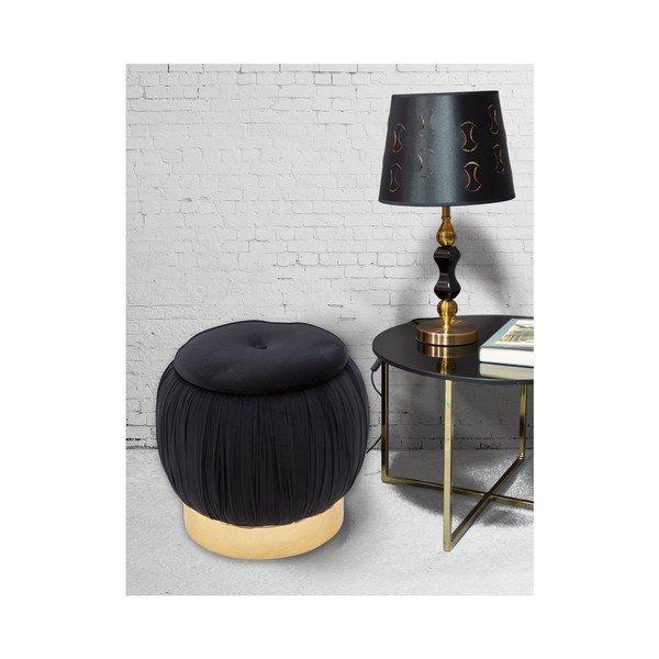 Puf cu spațiu de depozitare Mauro Ferretti Paris, ⌀ 41 cm, negru-image-3