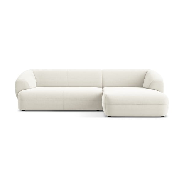 Colțar alb cu tapițerie din catifea (cu colț pe partea dreaptă) Moana – Makamii