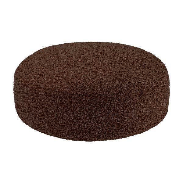 Puf pentru copii maro închis cu tapițerie din țesătură bouclé Warm Hazel – Wigiwama