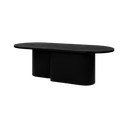 Măsuță de cafea neagră cu blat cu aspect de lemn de stejar 50x115 cm Looi – noo.ma