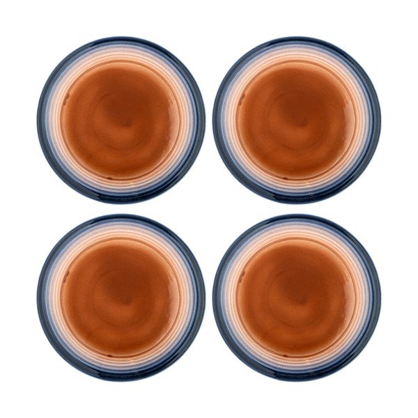 Farfurii albastre/portocalii 4 buc. din gresie ø 27 cm Tatum – Bloomingville