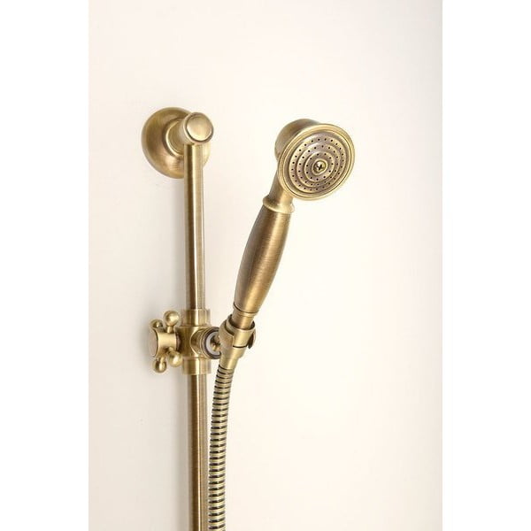 Tijă de duș în culoarea bronzului de montat pe perete din alamă 67 cm cu suport glisant Antea – Sapho-image-4