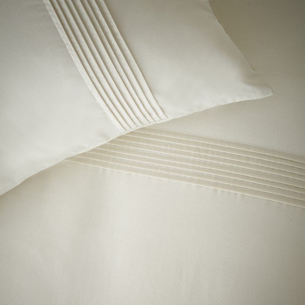 Lenjerie de pat crem pentru pat de o persoană 135x200 cm Pintuck Easy Iron Percale – Catherine Lansfield-image-3