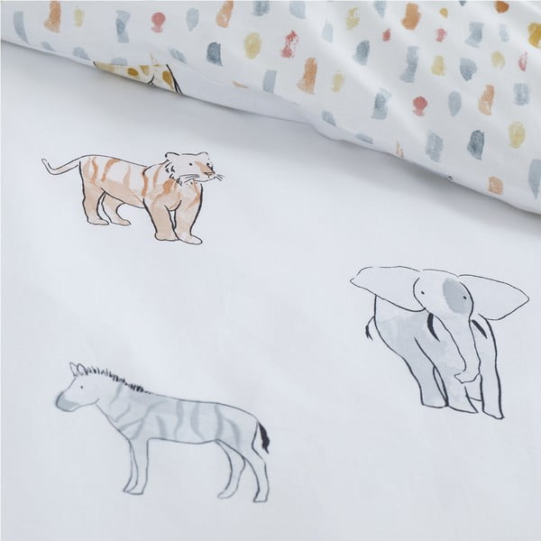 Lenjerie de pat pentru copii alb din bumbac pentru pat dublu 200x200 cm Zoo Animals – Bianca-image-4