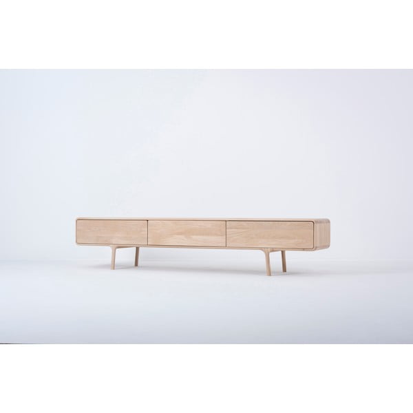 Comodă TV din lemn masiv de stejar cu 3 sertare Gazzda Fawn-image-2