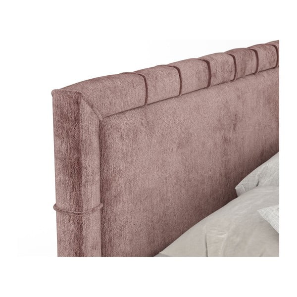 Pat boxspring roz cu spațiu de depozitare 160x200 cm Voyage – Maison de Rêve-image-3