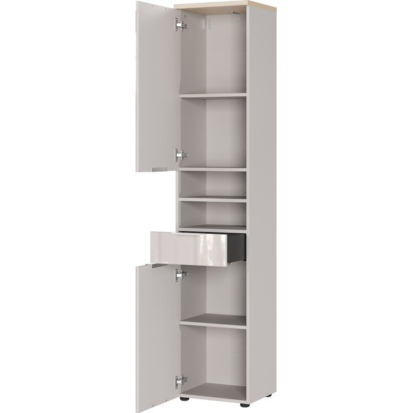 Dulap de baie crem înalt/îngust cu aspect lucios 39x190 cm Tavira – Germania-image-3