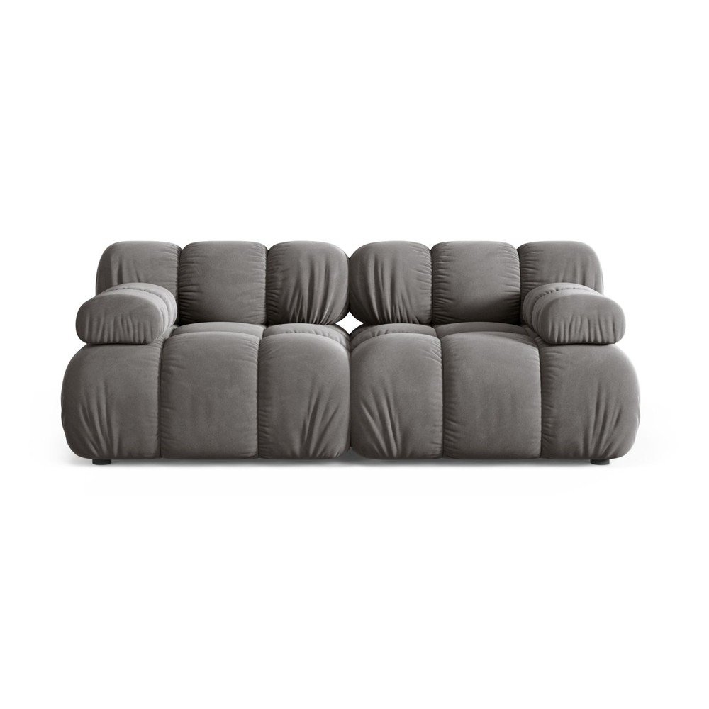 Canapea modulară gri deschis cu tapițerie din catifea 188 cm Bellis – Micadoni
