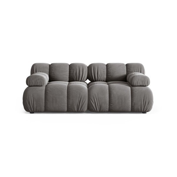 Canapea modulară gri deschis cu tapițerie din catifea 188 cm – Micadoni 