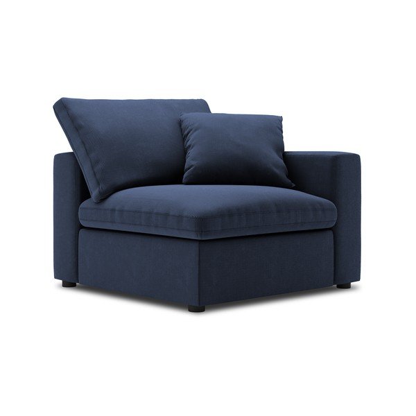 Modul cu tapițerie din catifea pentru canapea colț de dreapta Windsor & Co Sofas Galaxy, albastru închis-image-2