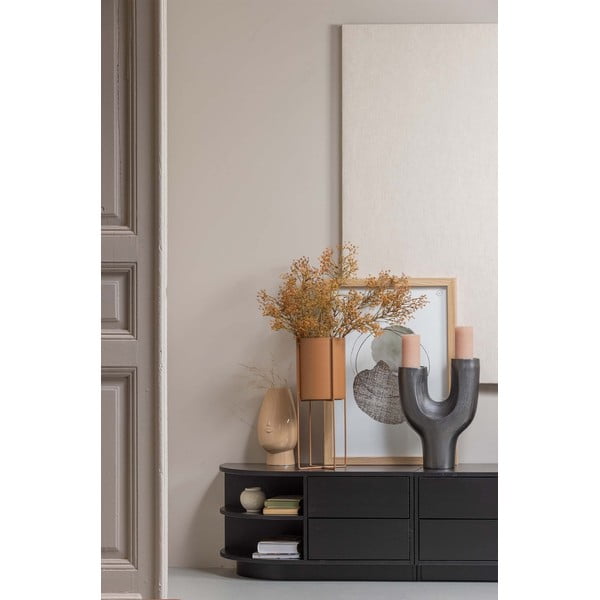 Comodă TV modulară neagră din lemn masiv de pin 256x40 cm Finca – WOOOD-image-2