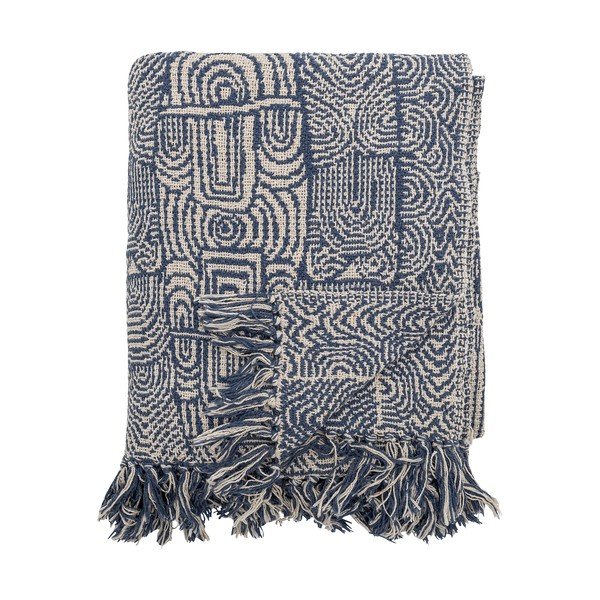 Pătură albastră din amestec de bumbac 130x160 cm Bresso – Bloomingville