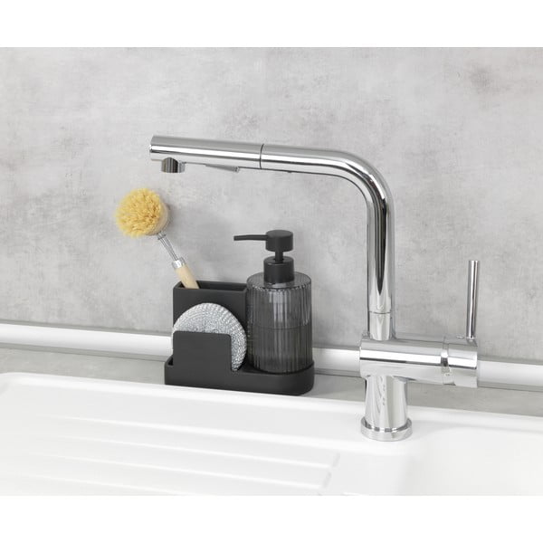 Suport pentru accesorii de spălat negru din polirășină Pina – Wenko-image-1