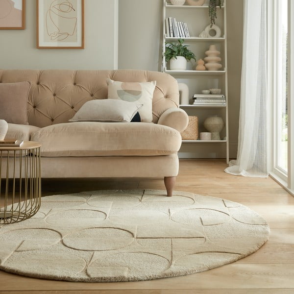 Covor bej rotund din lână ø 160 cm Gigi - Flair Rugs-image-1