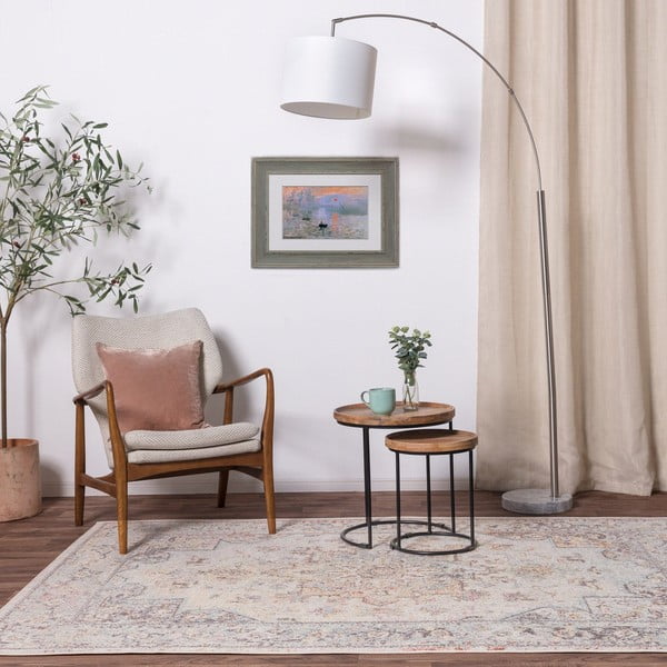 Covor crem 200x290 cm Flores – Asiatic Carpets-image-1