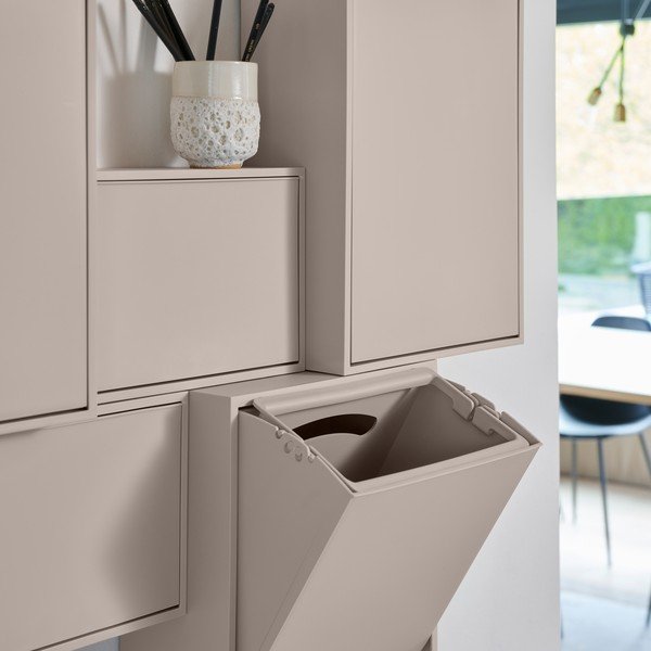 Coș de gunoi gri deschis pentru reciclare/de montat pe perete din plastic reciclat Recycling Box – ReCollector-image-3
