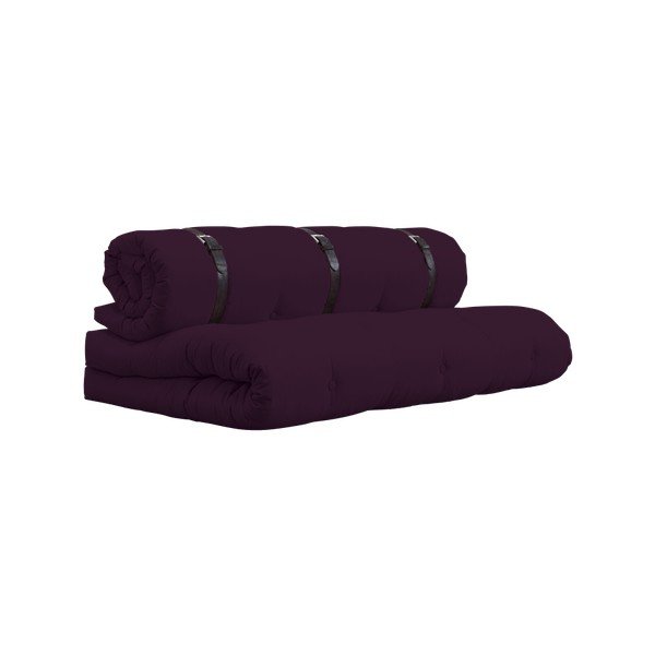 Canapea extensibilă cu detalii din piele Karup Buckle Up Purple Plum-image-4