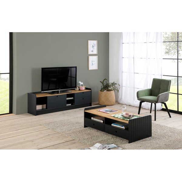 Măsuță de cafea cu blat în decor de lemn de pin Marckeric Monte, gri-image-4